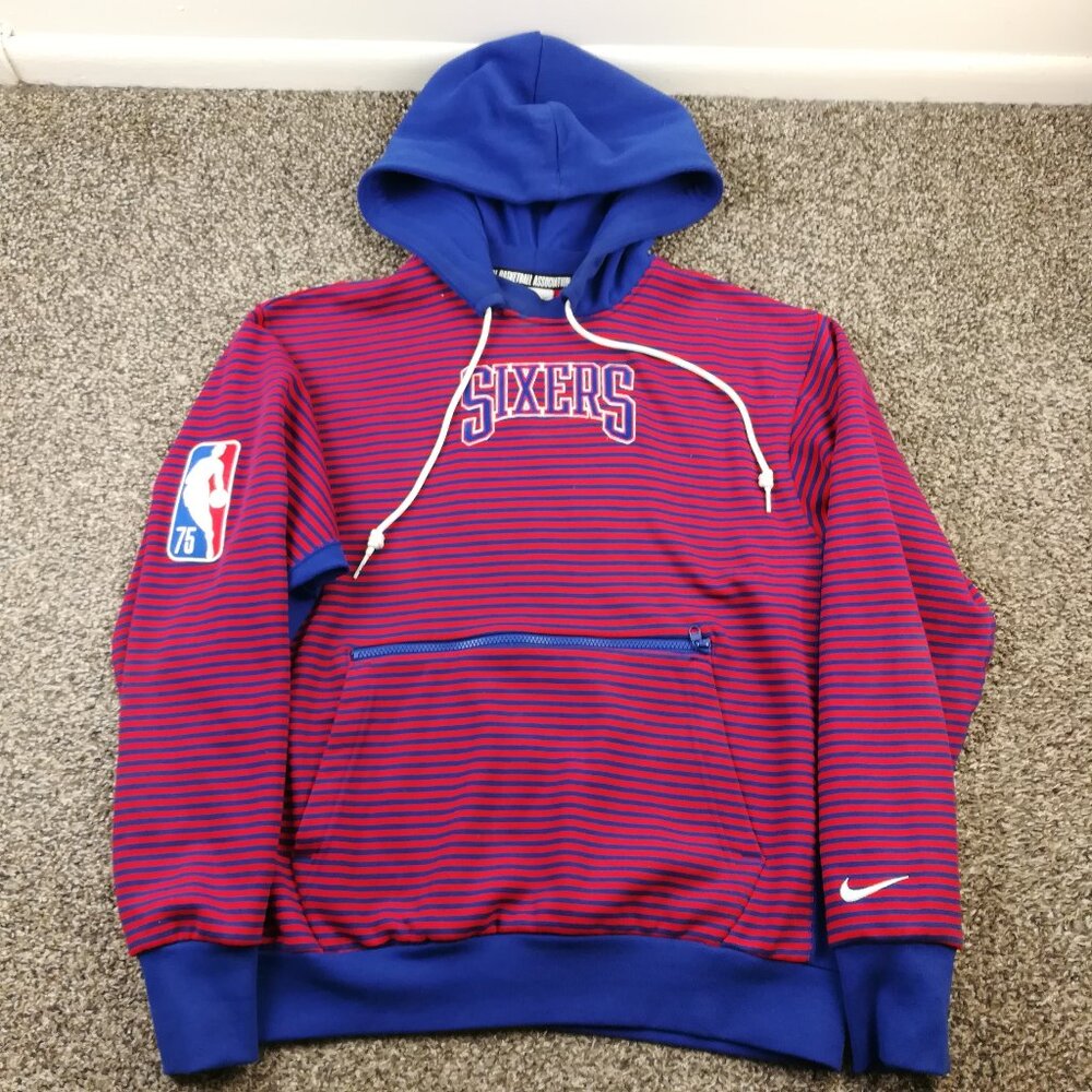 Philadelphia 76ers Hoodie Nike 75th Anniversary Sweatshirt Striped Mens Medium